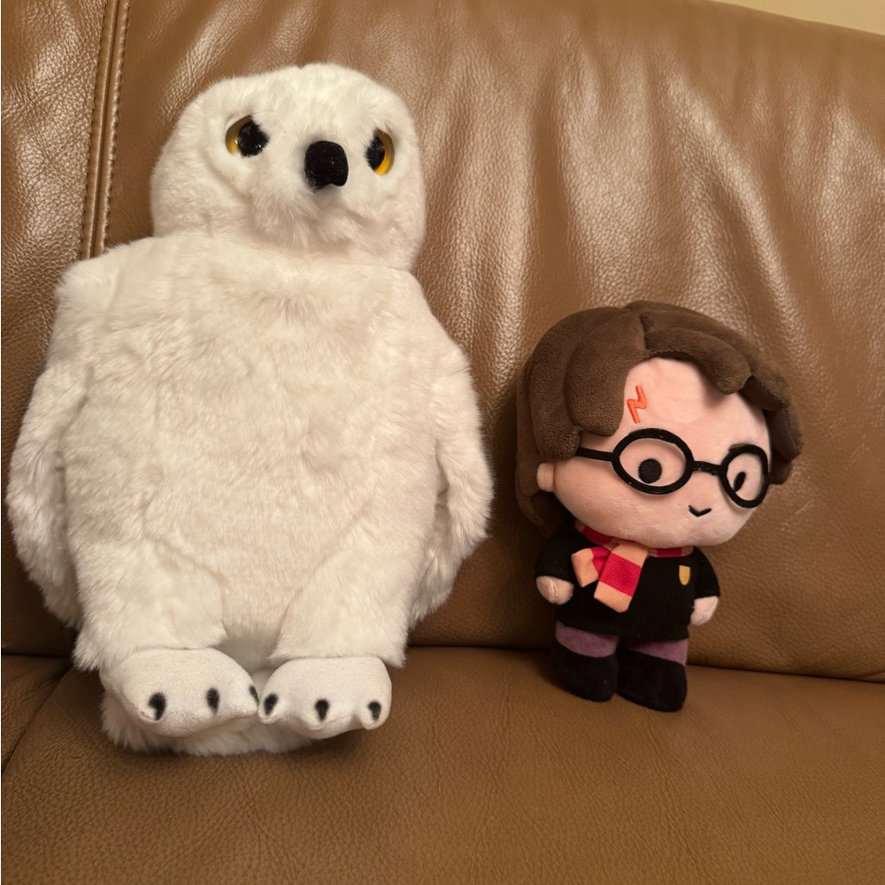Like New! Harry Potter Hedwig White Owl and Harry Potter Kawaii Plush Toy Set